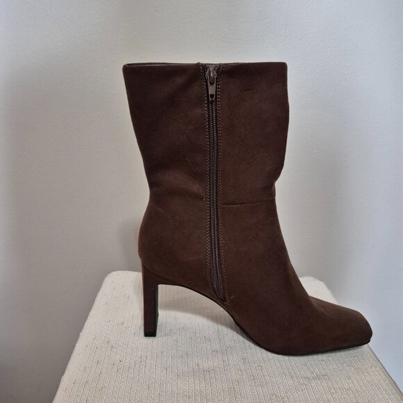 Chocolate Brown Faux Suede Boots - Picture 2 of 14